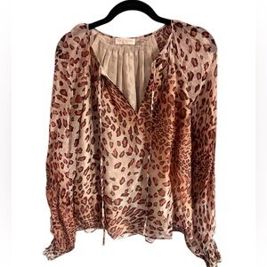 Ramy Brook Leopard Pink and Cream Blouse, size XS